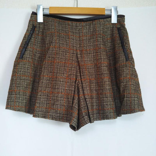 エフデ ef-de パンツ キュロット チェック 黒 / ブラック / X 橙 / オレンジ /  レディース USED 古着 中古 10002570