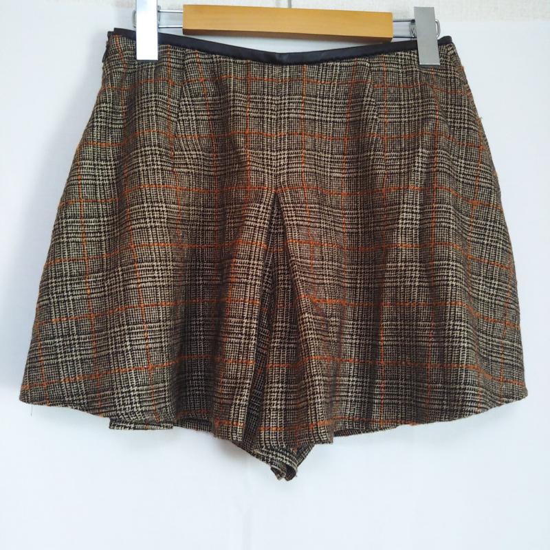 エフデ ef-de パンツ キュロット チェック 黒 / ブラック / X 橙 / オレンジ /  レディース USED 古着 中古 10002570