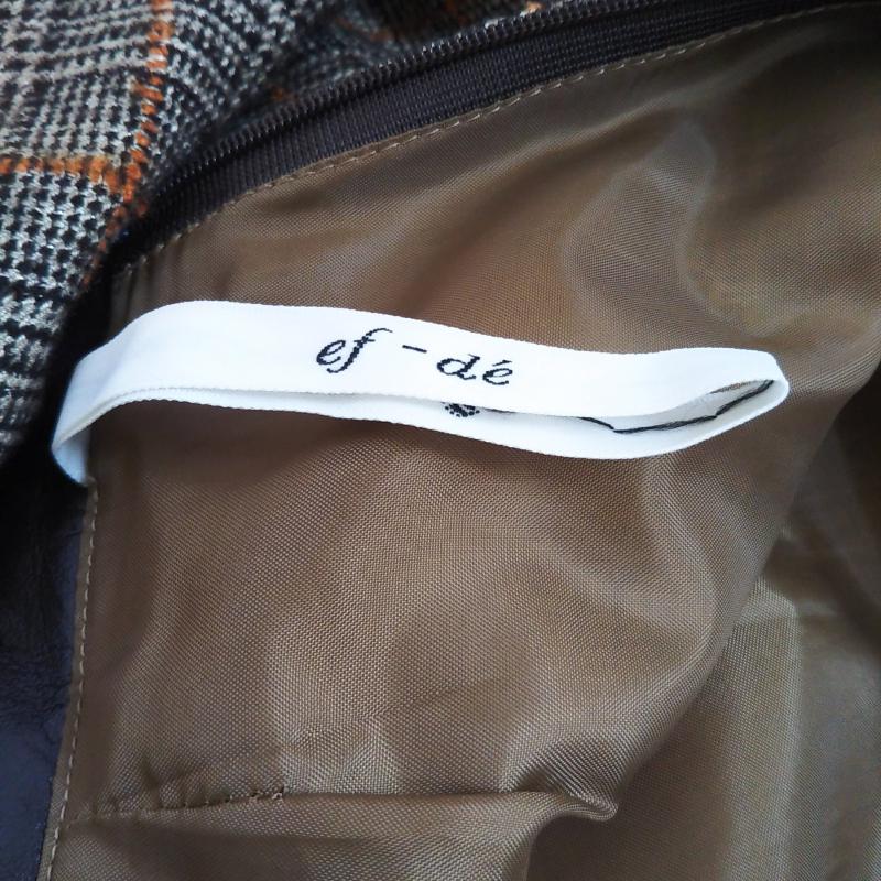 エフデ ef-de パンツ キュロット チェック 黒 / ブラック / X 橙 / オレンジ /  レディース USED 古着 中古 10002570