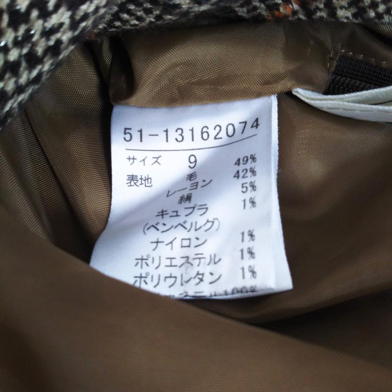 エフデ ef-de パンツ キュロット チェック 黒 / ブラック / X 橙 / オレンジ /  レディース USED 古着 中古 10002570