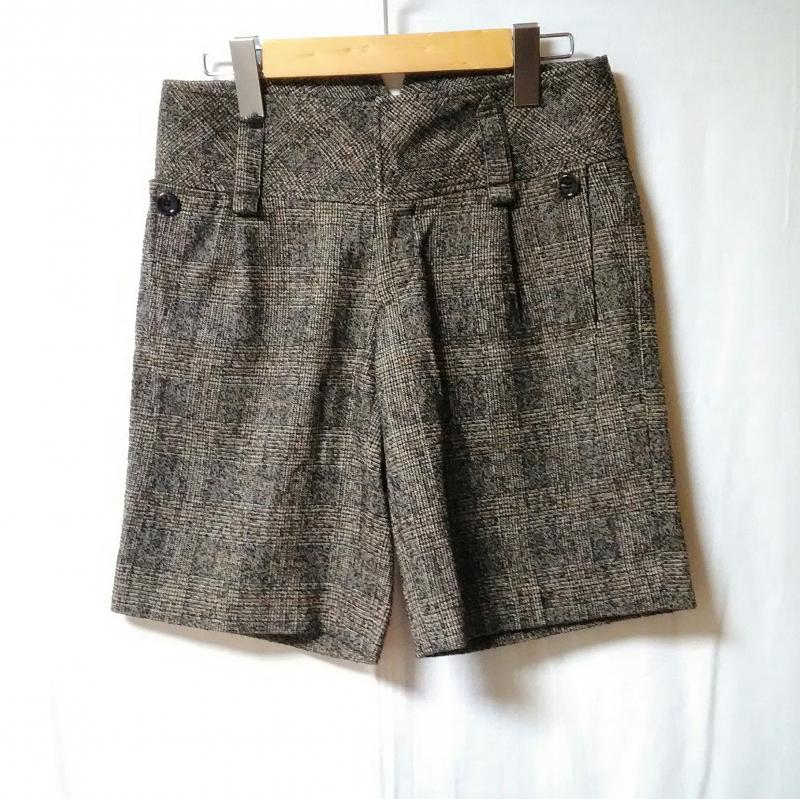 アンシャントマン ENCHANTEMENT パンツ ショートパンツ 36インチ チェック 黒 / ブラック / X 茶 / ブラウン /  レディース USED 古着 中古 10002682