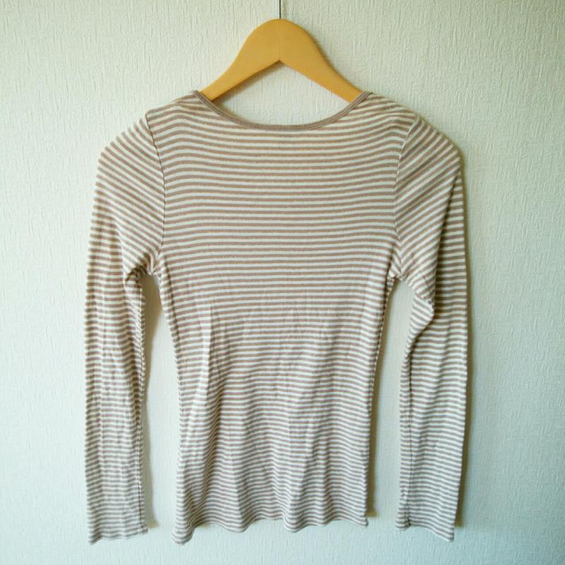 ビューティアンドユースユナイテッドアローズ BEAUTY&YOUTH UNITED ARROWS カットソー 長袖 ボーダー柄 ベージュ / ベージュ / X 茶 / ブラウン / X 金 / ゴールド /  レディース USED 古着 中古 10002731