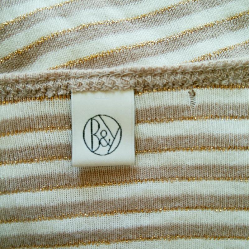 ビューティアンドユースユナイテッドアローズ BEAUTY&YOUTH UNITED ARROWS カットソー 長袖 ボーダー柄 ベージュ / ベージュ / X 茶 / ブラウン / X 金 / ゴールド /  レディース USED 古着 中古 10002731