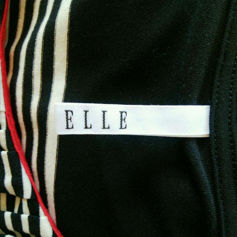 エル ELLE ワンピース ひざ丈スカート 38 ボーダー柄 黒 / ブラック / X 白 / ホワイト / X 赤 / レッド /  レディース USED 古着 中古 10002736