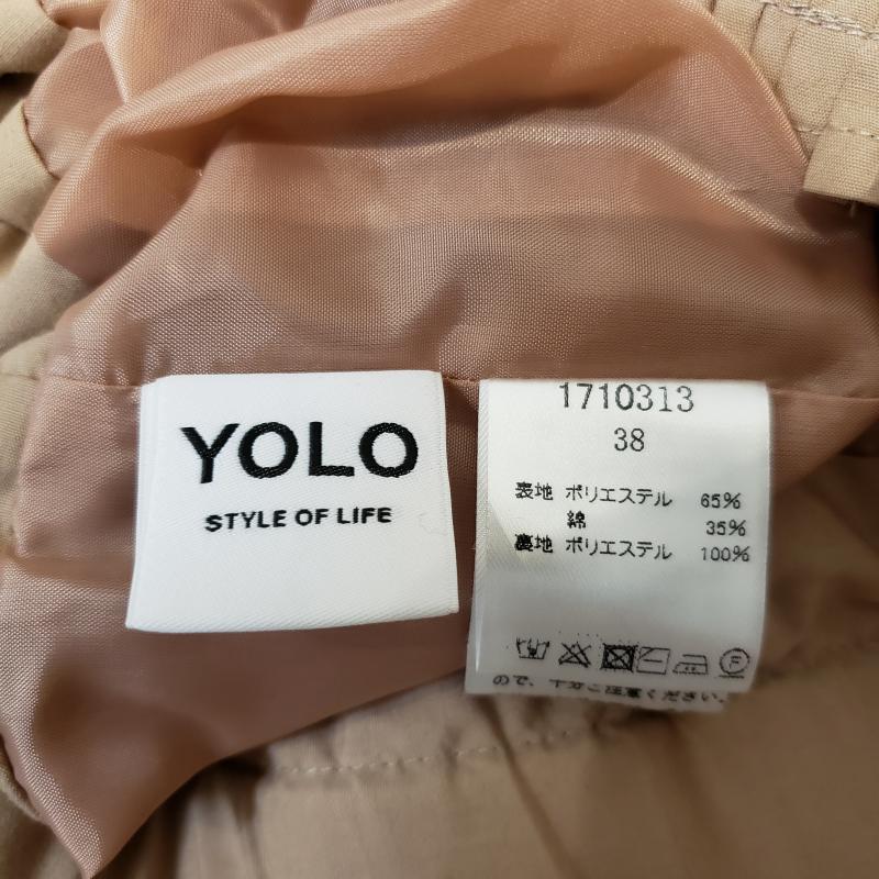ヨーロ YOLO スカート ひざ丈スカート 38インチ 無地 ベージュ / ベージュ /  レディース USED 古着 中古 10002958