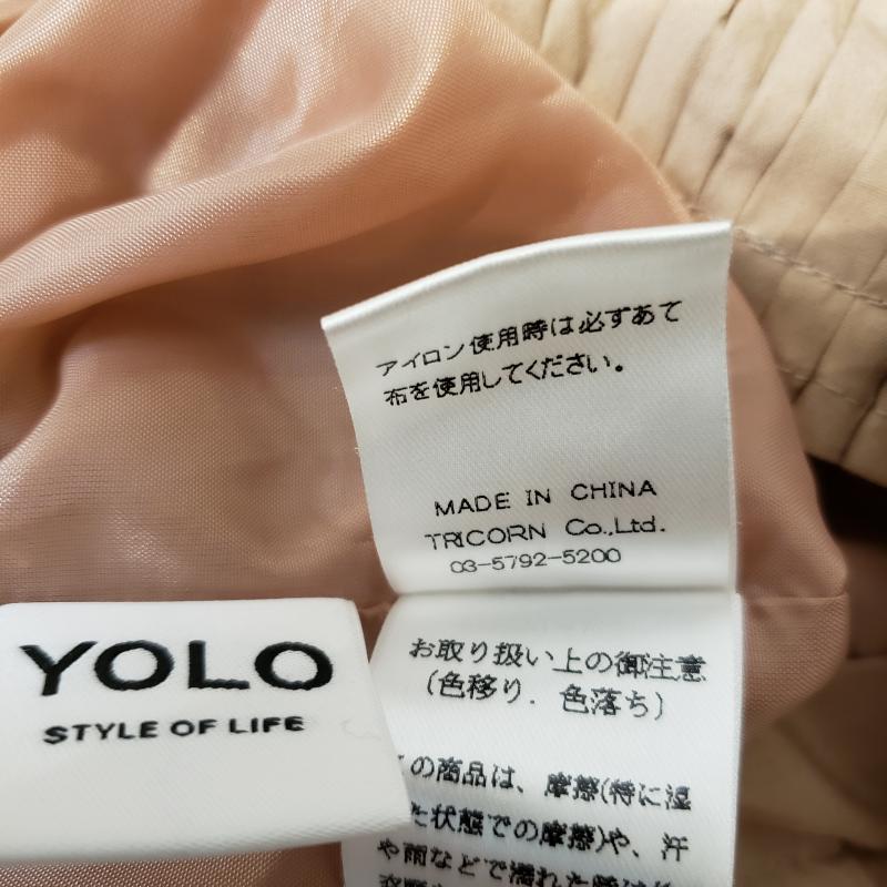 ヨーロ YOLO スカート ひざ丈スカート 38インチ 無地 ベージュ / ベージュ /  レディース USED 古着 中古 10002958