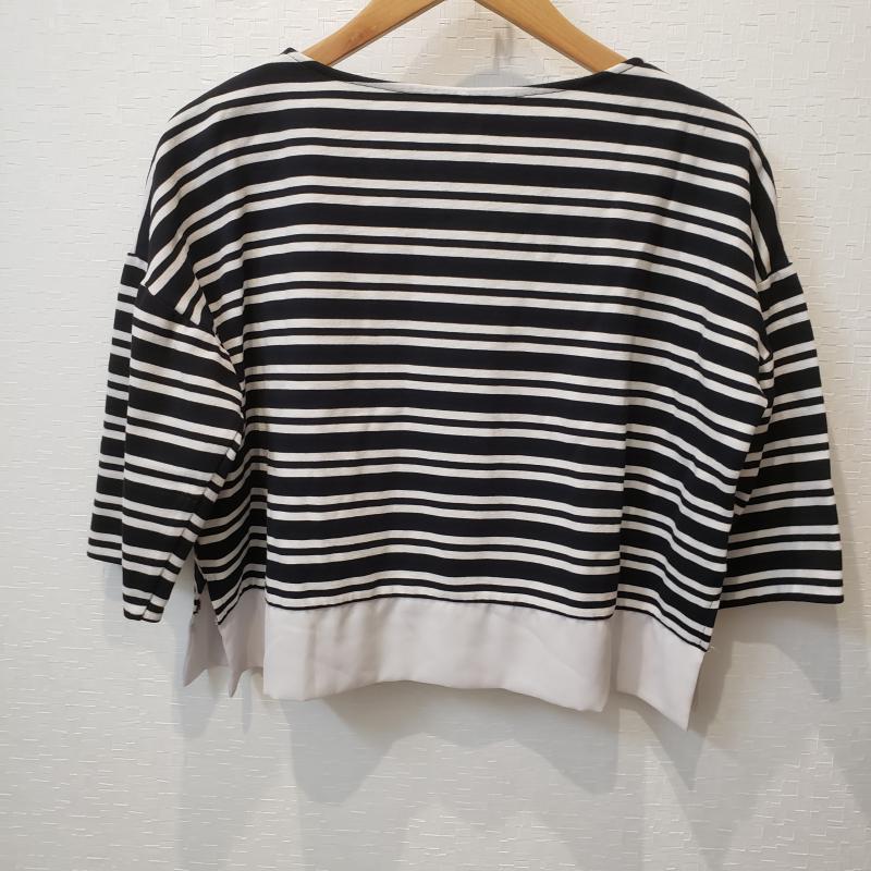 マルレーヌ ジョベル MARLENE JOBERT カットソー 半袖 M ボーダー柄 白 / ホワイト / X 黒 / ブラック /  レディース USED 古着 中古 10003030