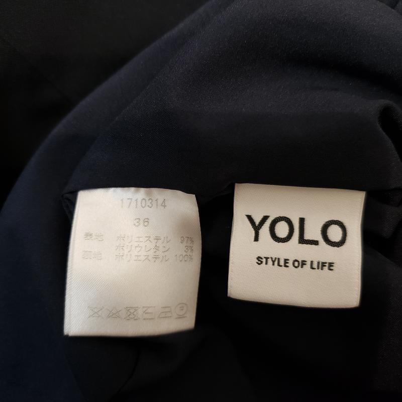 ヨーロ YOLO スカート ひざ丈スカート 36インチ 無地 黒 / ブラック /  レディース USED 古着 中古 10003051