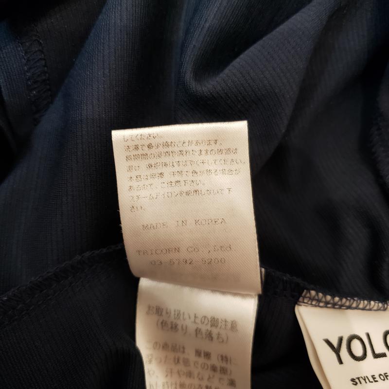 ヨーロ YOLO カットソー 半袖 40 無地 紺 / ネイビー /  レディース USED 古着 中古 10003056