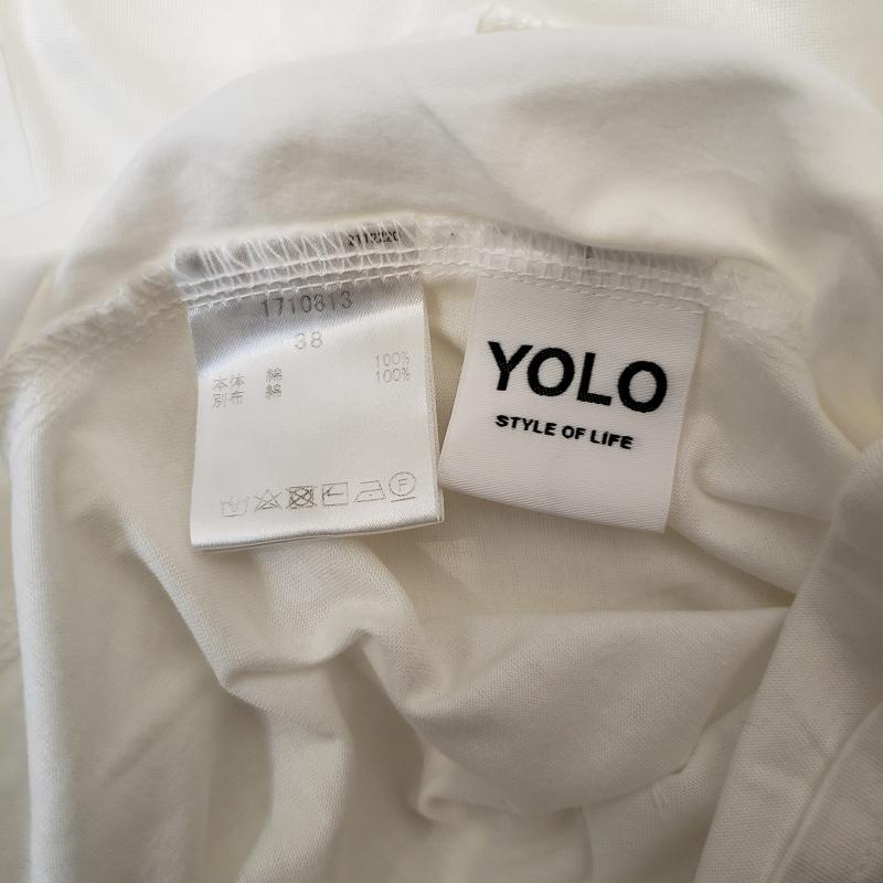 ヨーロ YOLO カットソー 半袖 38 無地 白 / ホワイト /  レディース USED 古着 中古 10003058