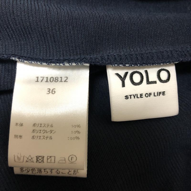 ヨーロ YOLO カットソー 半袖 36 無地 紺 / ネイビー /  レディース USED 古着 中古 10003268