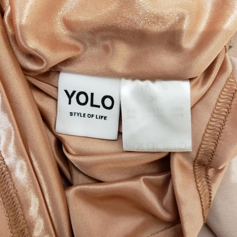 ヨーロ YOLO ワンピース ひざ丈スカート 36 花柄 桃 / ピンク / X 灰 / グレー /  レディース USED 古着 中古 10003507
