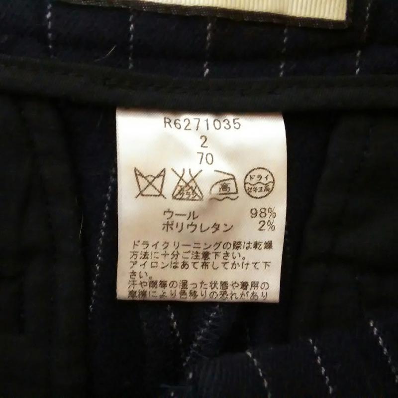 リズム R-ISM パンツ スラックス 2 ストライプ 白 / ホワイト / X 紺 / ネイビー /  レディース USED 古着 中古 10003666