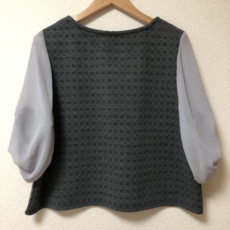 ヨーロ YOLO カットソー 七分袖 38 無地 X 総柄 灰 / グレー /  レディース USED 古着 中古 10003753