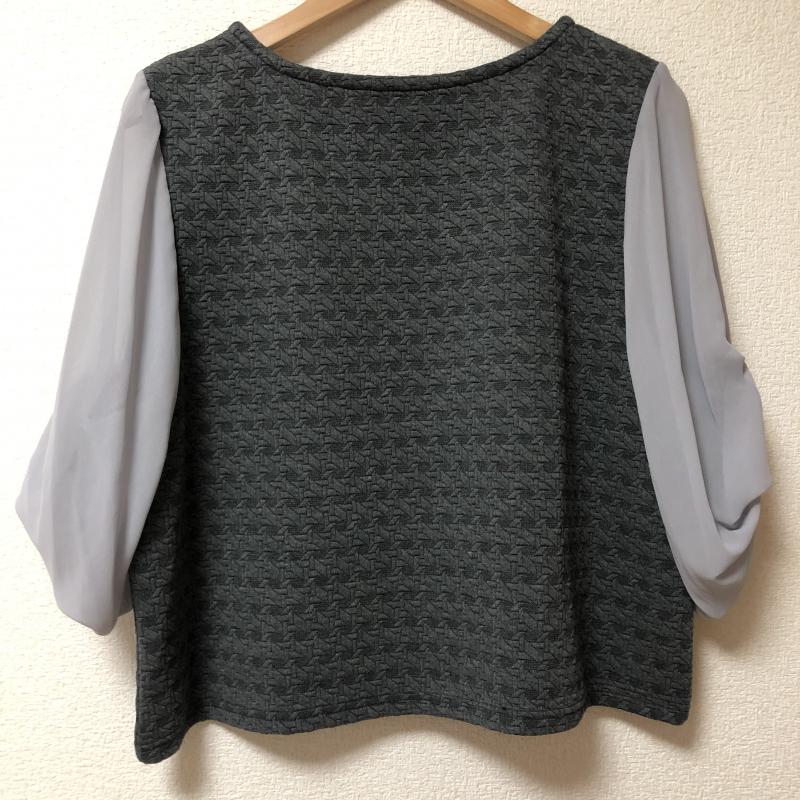 ヨーロ YOLO カットソー 七分袖 38 無地 X 総柄 灰 / グレー /  レディース USED 古着 中古 10003754