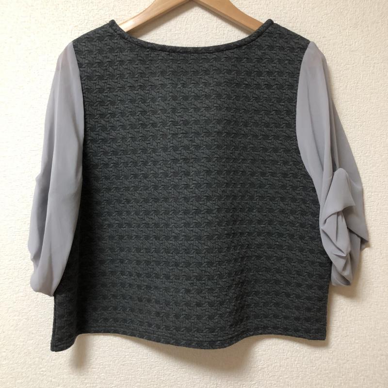 ヨーロ YOLO カットソー 七分袖 36 無地 X 総柄 灰 / グレー /  レディース USED 古着 中古 10003756