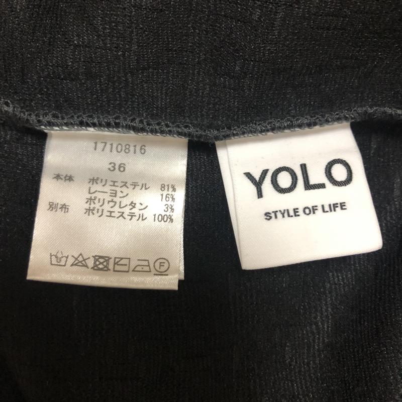 ヨーロ YOLO カットソー 七分袖 36 無地 X 総柄 灰 / グレー /  レディース USED 古着 中古 10003756