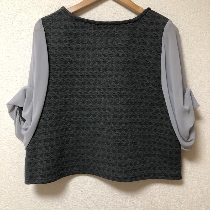 ヨーロ YOLO カットソー 七分袖 36 無地 X 総柄 灰 / グレー /  レディース USED 古着 中古 10003757