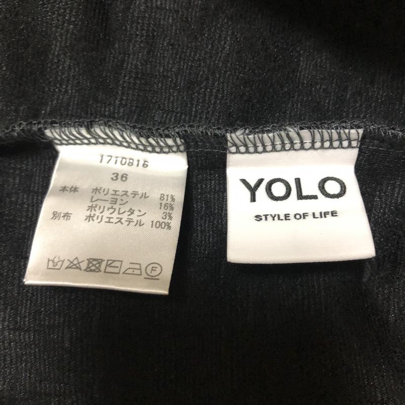 ヨーロ YOLO カットソー 七分袖 36 無地 X 総柄 灰 / グレー /  レディース USED 古着 中古 10003757