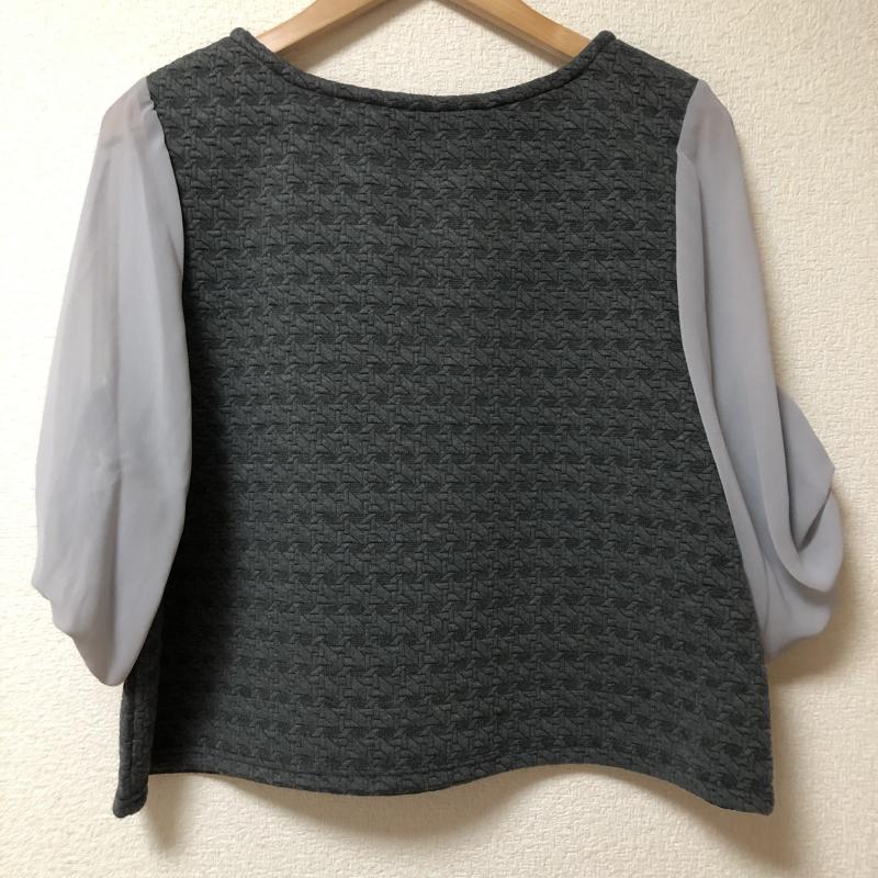 ヨーロ YOLO カットソー 七分袖 36 無地 X 総柄 灰 / グレー /  レディース USED 古着 中古 10003759