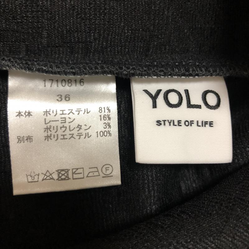 ヨーロ YOLO カットソー 七分袖 36 無地 X 総柄 灰 / グレー /  レディース USED 古着 中古 10003759
