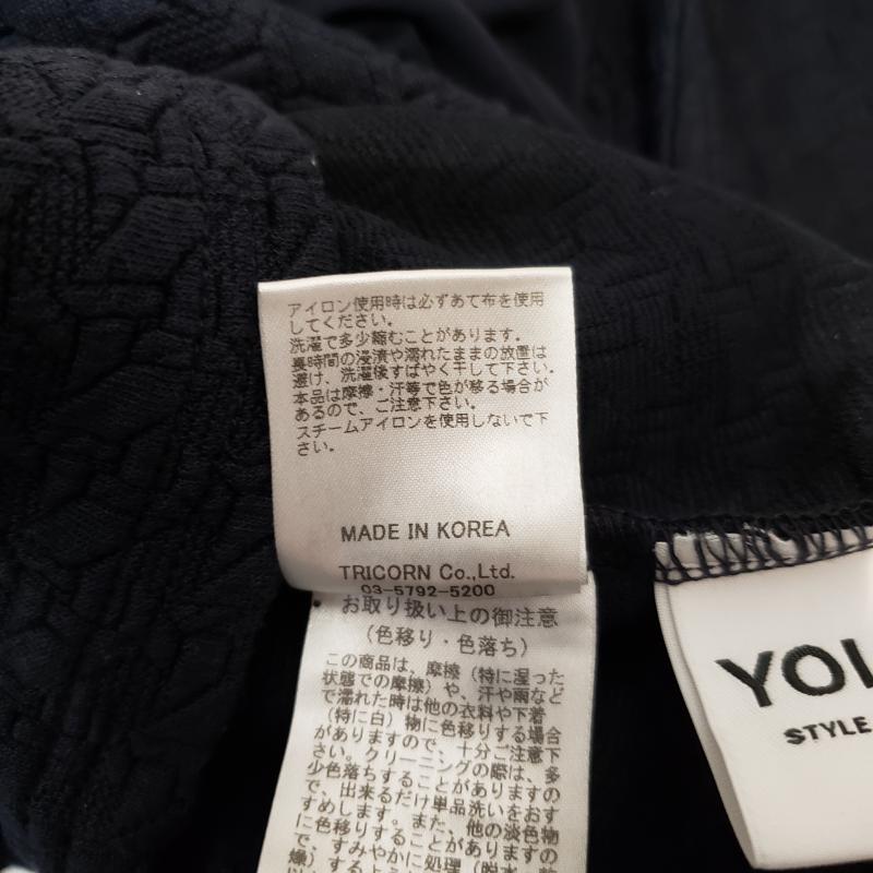 ヨーロ YOLO カットソー 半袖 36 無地 紺 / ネイビー /  レディース USED 古着 中古 10003790
