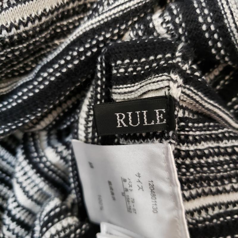 ルール RULe ワンピース ひざ丈スカート M ボーダー柄 白 / ホワイト / X 黒 / ブラック /  レディース USED 古着 中古 10003800