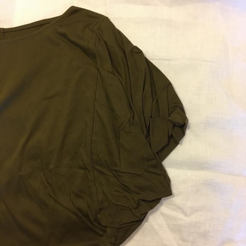 アナナス anana カットソー 半袖 変形袖 38 無地 緑 / グリーン /  レディース USED 古着 中古 10003924