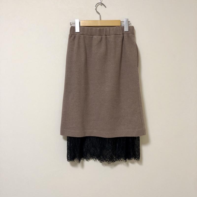 グリーンデイル ガーネット GREENDALE GARNET スカート ひざ丈スカート S 無地 X  ベージュ / ベージュ / X 黒 / ブラック /  レディース USED 古着 中古 10004053