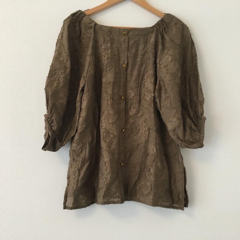 エミリアン EMILYAN カットソー 七分袖 9 無地 茶 / ブラウン /  レディース USED 古着 中古 10004458