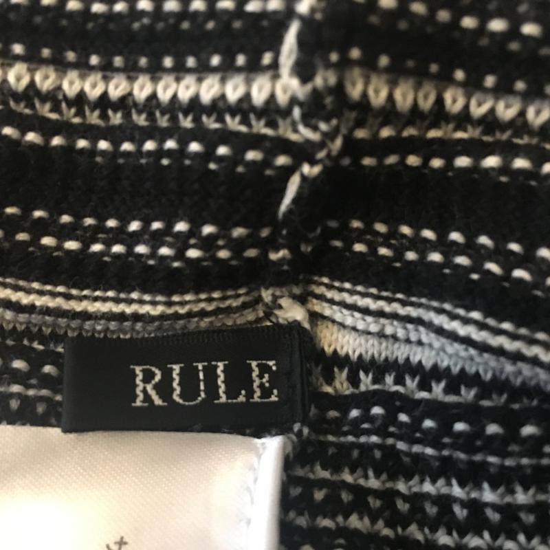 ルール RULe ワンピース ひざ丈スカート L ボーダー柄 X 総柄 白 / ホワイト / X 黒 / ブラック /  レディース USED 古着 中古 10004463