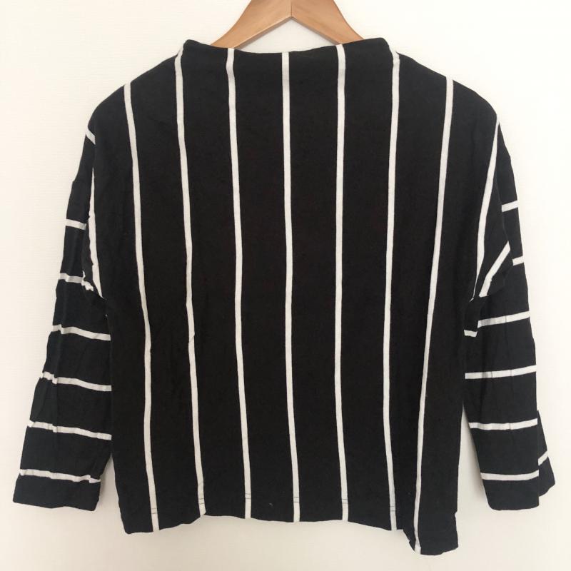 ルスーク LESOUK カットソー 長袖 38 ストライプ 白 / ホワイト / X 黒 / ブラック /  レディース USED 古着 中古 10004640