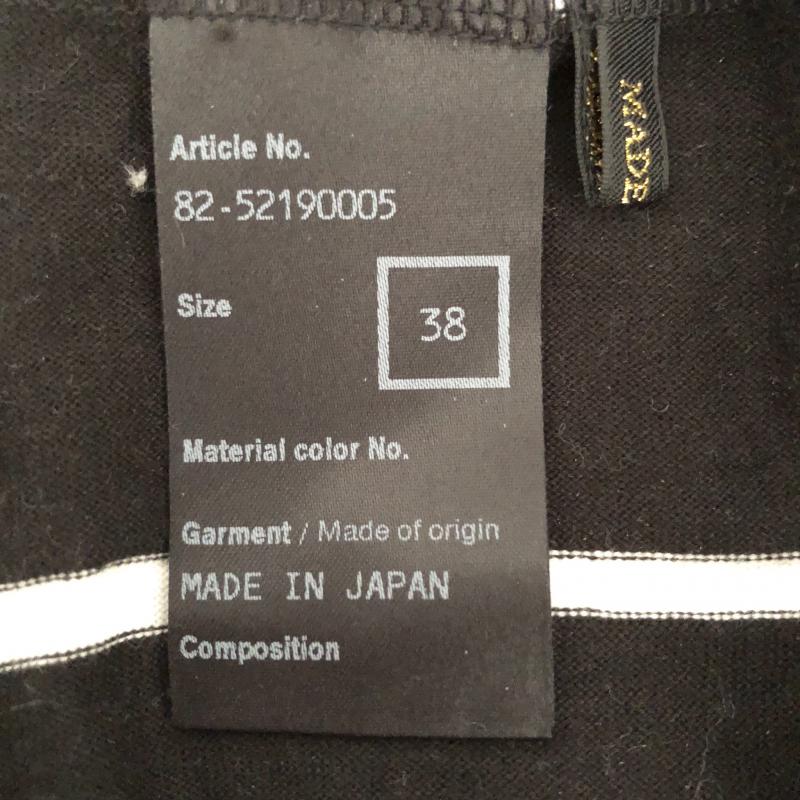 ルスーク LESOUK カットソー 長袖 38 ストライプ 白 / ホワイト / X 黒 / ブラック /  レディース USED 古着 中古 10004640
