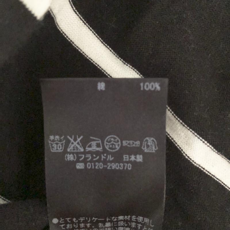 ルスーク LESOUK カットソー 長袖 38 ストライプ 白 / ホワイト / X 黒 / ブラック /  レディース USED 古着 中古 10004640