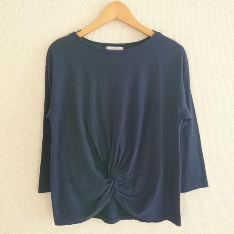 ホワイトジョーラ White Joola Tシャツ 長袖 38 無地 紺 / ネイビー /  レディース USED 古着 中古 10004733