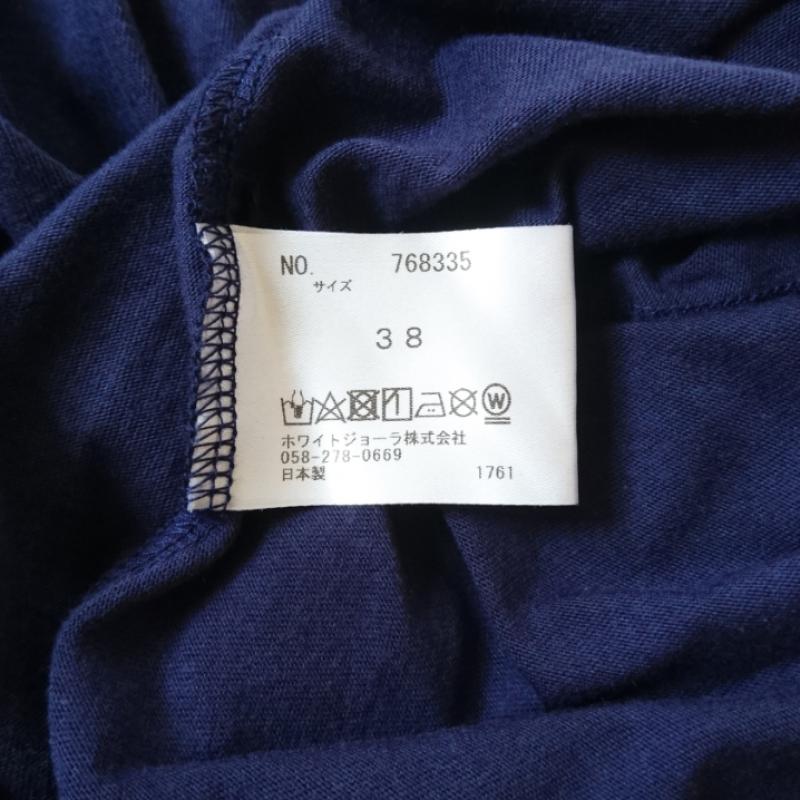 ホワイトジョーラ White Joola Tシャツ 長袖 38 無地 紺 / ネイビー /  レディース USED 古着 中古 10004733