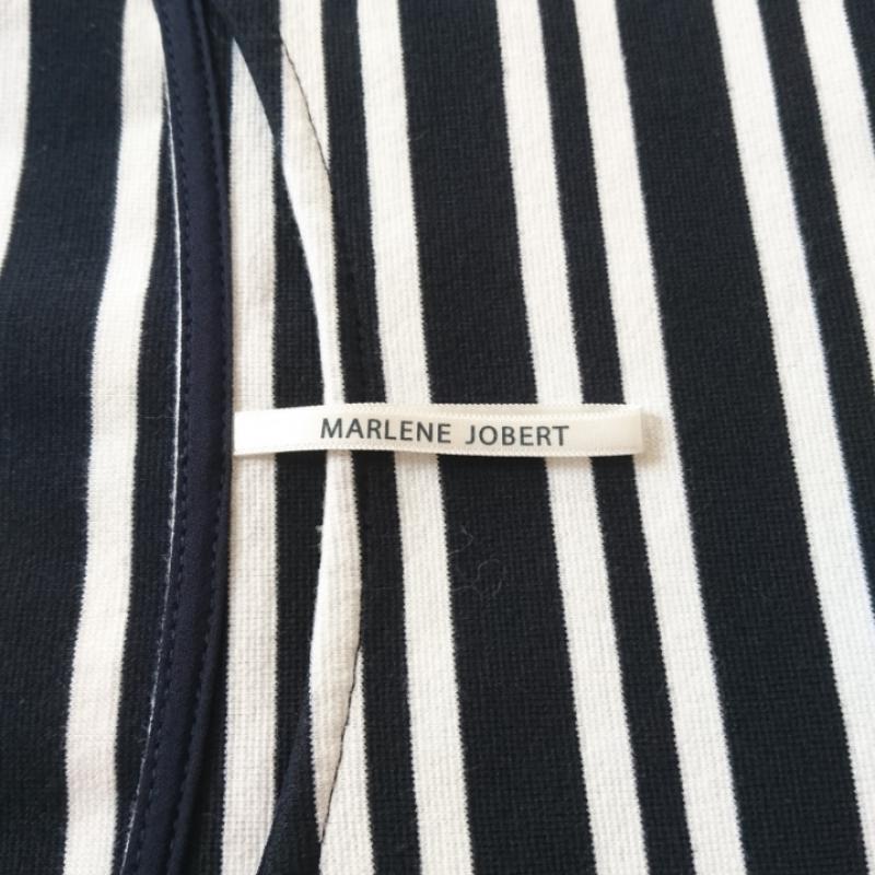 マルレーヌ ジョベル MARLENE JOBERT カットソー 七分袖 M ボーダー柄 白 / ホワイト / X 黒 / ブラック /  レディース USED 古着 中古 10004738