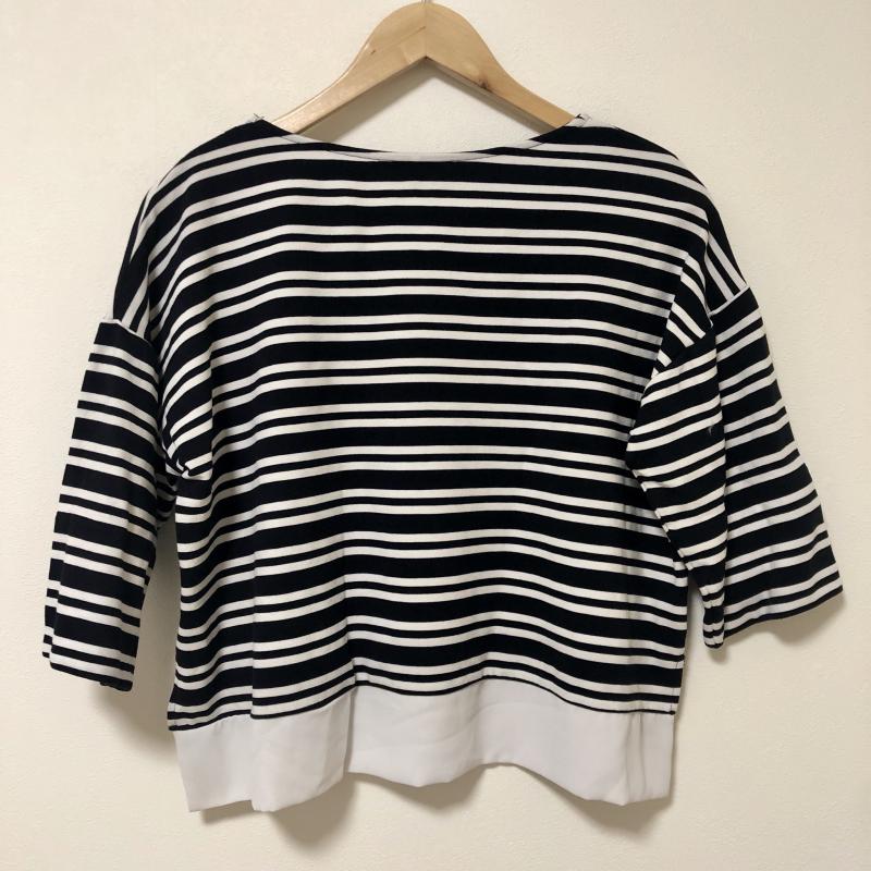 マルレーヌ ジョベル MARLENE JOBERT カットソー 七分袖 M ボーダー柄 白 / ホワイト / X 紺 / ネイビー /  レディース USED 古着 中古 10004760
