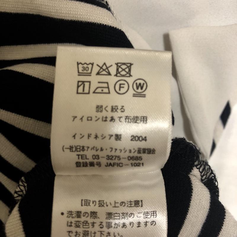 マルレーヌ ジョベル MARLENE JOBERT カットソー 七分袖 M ボーダー柄 白 / ホワイト / X 紺 / ネイビー /  レディース USED 古着 中古 10004760