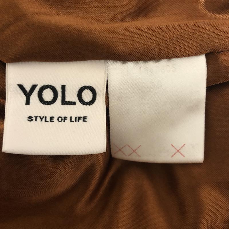 ヨーロ YOLO スカート ひざ丈スカート 38 チェック 茶 / ブラウン / X 橙 / オレンジ / X 黒 / ブラック /  レディース USED 古着 中古 10004783