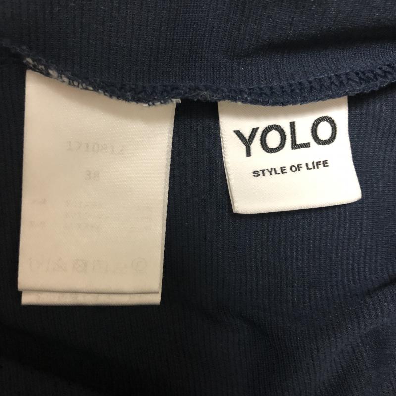 ヨーロ YOLO カットソー 半袖 38 無地 紺 / ネイビー /  レディース USED 古着 中古 10004943