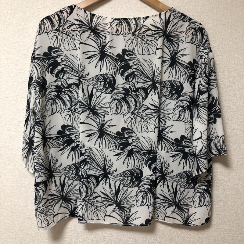 ロージー ROSIEE カットソー 七分袖 38 花柄 X 総柄 白 / ホワイト / X 黒 / ブラック /  レディース USED 古着 中古 10004968