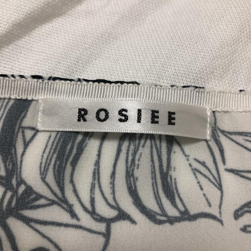 ロージー ROSIEE カットソー 七分袖 38 花柄 X 総柄 白 / ホワイト / X 黒 / ブラック /  レディース USED 古着 中古 10004968