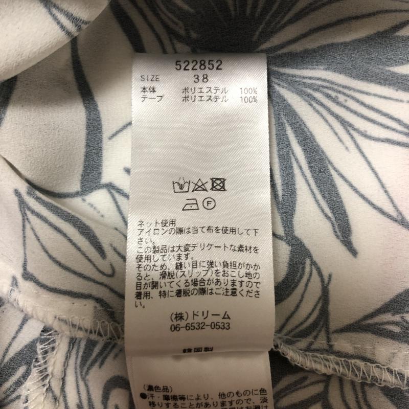 ロージー ROSIEE カットソー 七分袖 38 花柄 X 総柄 白 / ホワイト / X 黒 / ブラック /  レディース USED 古着 中古 10004968