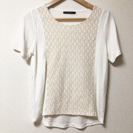 アンナクリーク anna kreek Tシャツ 半袖 無地 X 刺繍 白 / ホワイト / X ベージュ / ベージュ /  レディース USED 古着 中古 10004977