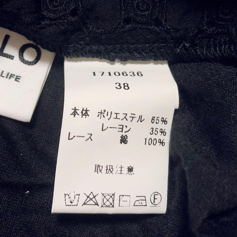 ヨーロ YOLO カットソー 半袖 38 無地 X 刺繍 黒 / ブラック /  レディース USED 古着 中古 10004989
