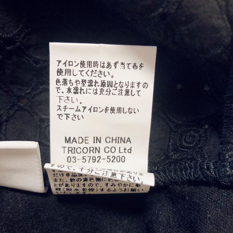 ヨーロ YOLO カットソー 半袖 38 無地 X 刺繍 黒 / ブラック /  レディース USED 古着 中古 10004989