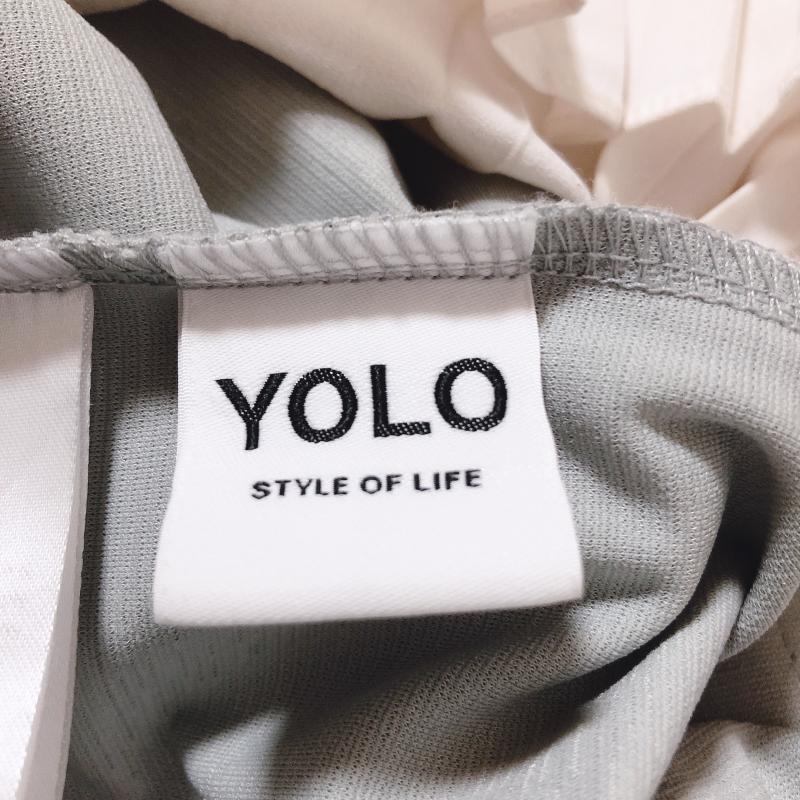 ヨーロ YOLO カットソー 半袖 40 無地 白 / ホワイト / X 緑 / グリーン /  レディース USED 古着 中古 10005014