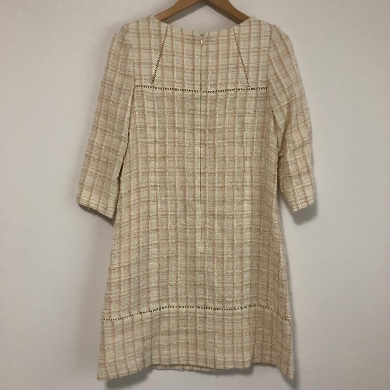 ルゥデルゥ Rew de Rew ワンピース ひざ丈スカート S チェック ベージュ / ベージュ /  レディース USED 古着 中古 10005188