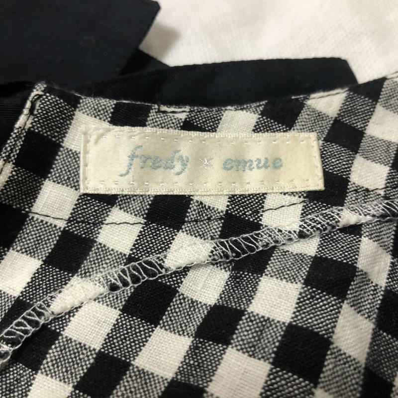 フレディ エミュ fredy emue ワンピース ひざ丈スカート 38 チェック 白 / ホワイト / X 黒 / ブラック /  レディース USED 古着 中古 10005340